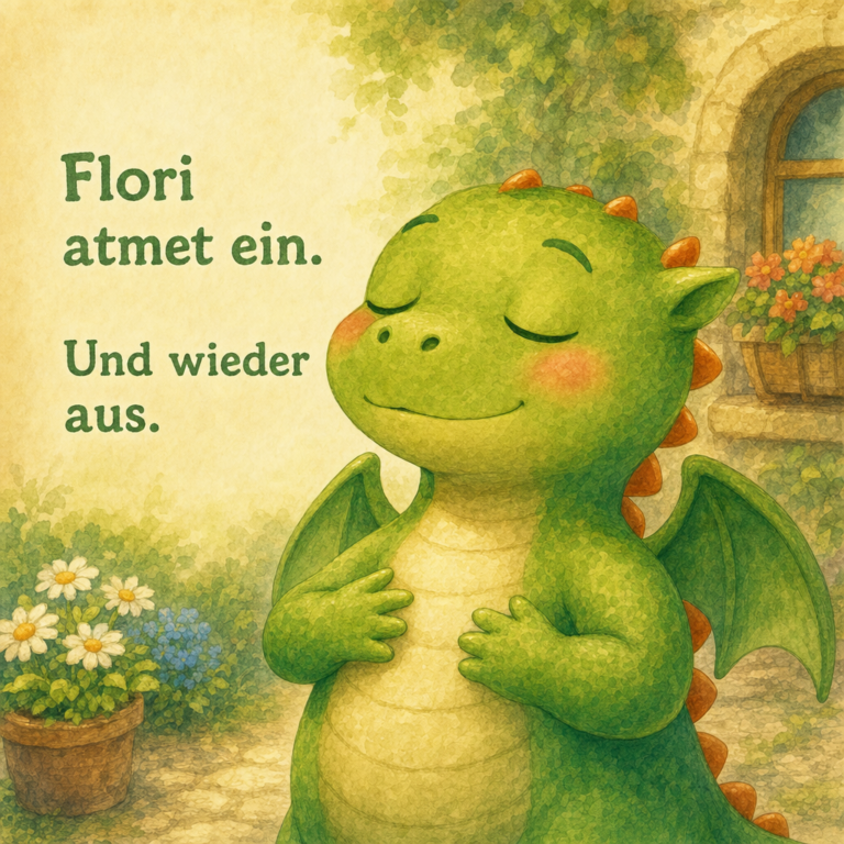 Flori Feuerkopf atmet ein und wieder aus (KI-generierte Illustration)